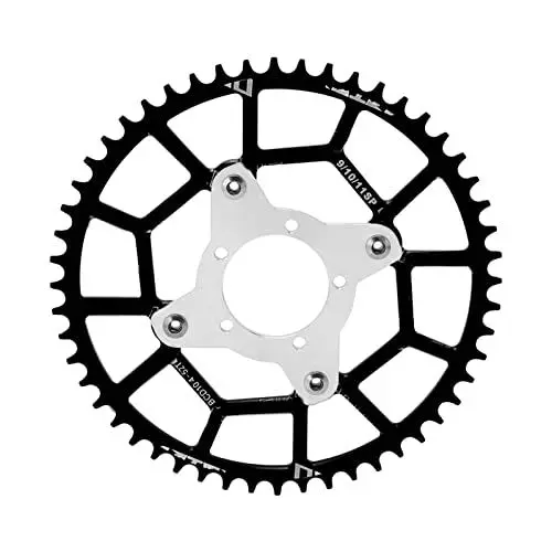Produktbild: SPYMINNPOO Fahrrad-Kettenblattadapter, 52T 104BCD Ritzel Spider Adapter Aluminiumlegierung Antriebskettenblatt mit Hoher Härte für Mittelmotor BBS01 BBS02(Schwarz)