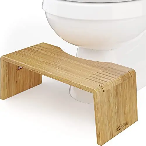 Produktbild: Squatty Potty Oslo Falten Bambus Toilette Hocker - 7-Zoll zusammenklappbar Badezimmer Hocker zum Erwachsene und Kinder, Braun