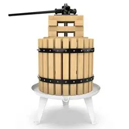 Produktbild: SQUEEZE master 12L Obstpresse, Manuelle Saftpresse der mit Hölzernem Korb inkl. Presstuch, für Selbst Gemachten Natürlichen Saft, Apfelpresse, Fruchtpresse, Weinpresse, Schwarz