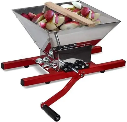 Produktbild: SQUEEZE master 7L Obstmühle Edelstahl Apfelpresse Traubenmühle Maischemühle Fruchtbrecher Pulper Mühle mit Handkurbel für Apfelwein