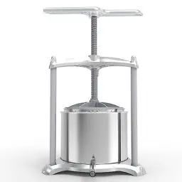 Produktbild: SQUEEZE master Obstpressen bis 6 Liter Aluminium-Edelstahl Spindelpresse - Fischer Edelstahlpresse/Weinpresse für Küche und ambitionierten Hausgebrauch