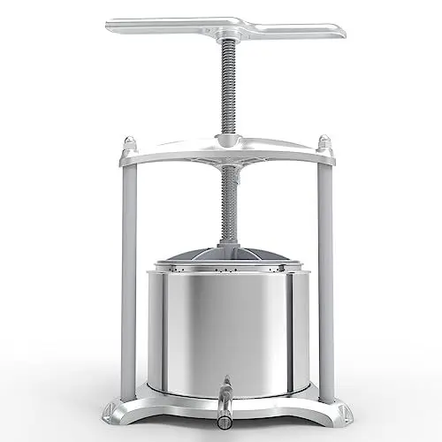 Produktbild: SQUEEZE master Obstpressen bis 6 Liter Aluminium-Edelstahl Spindelpresse - Fischer Edelstahlpresse/Weinpresse für Küche und ambitionierten Hausgebrauch