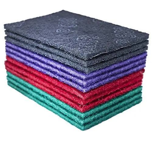 Produktbild: S&R Schleifvlies-Pads – 12er Set Schleifvliesmatten, Schleiffleece für Metall, Holz, Stahl & Edelstahl, Schleif-Fleece zum Schleifen & Polieren, Körnung P180-P320-P600-P800