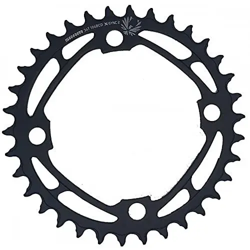 Produktbild: SRAM Europe Unisex – Erwachsene Fahrradkettenblatt-2286482356 Fahrradkettenblatt, Schwarz, 34 Zähne, 104mm