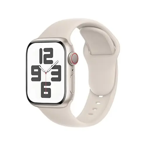 Produktbild: SRena SBC1 Armband für Armband Apple Watch Ultra 2/Ultra/SE/Series 10 9 8 7 6 5 4 (38/40/41/42/44/45/46/49mm)–Sportarmband, Originalstyle–Kompatibel mit allen Modellen,Sternenlicht