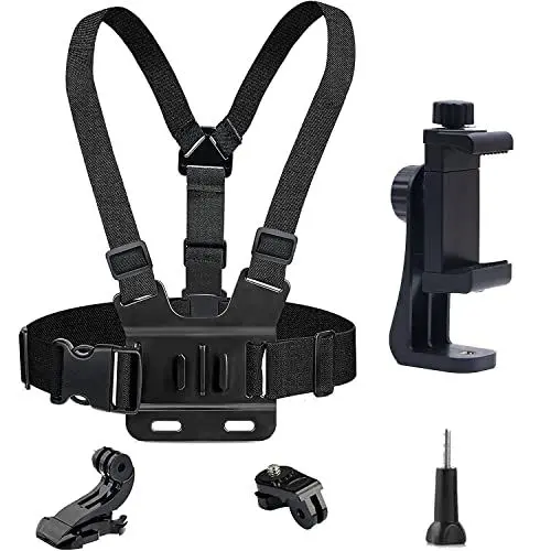 Produktbild: SRIKEKL Brustkorbhalterung Gurtbandhalterung für Mobiltelefon,Tragbarer Verstellbarer Riemen mit Clip für Action-Kamera POV/Gopro