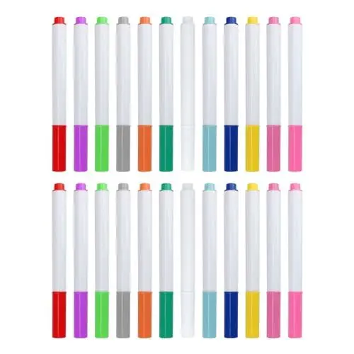 Produktbild: SRJQXH 24 Stück Fensterkreide Stifte, Tafelstifte Abwischbar in 12 Farben, 6 mm Kreidestifte für Tafel Abwaschbar, Löschbare, Geeignet für Tafeln, Whiteboards, Glas