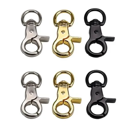 Produktbild: SRJQXH Karabiner Hundeleine 6 stücke Wirbelkarabiner, 60mm Zinklegierung Karabiner, mit Drehgelenk für Paracord-Flechtungen, Hundeleinen, Schlüsselanhänger, Bolzenkarabiner
