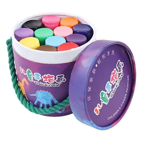 Produktbild: Srliya 12-teiliges Fingerfarben-Set, Waschbares, Geruchsfreies Kinderfarben-Spielzeug