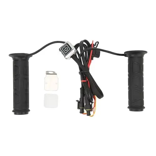Produktbild: Srliya Wasserdichte elektrische beheizte Lenkergriffe mit beheiztem Griff für Motorräder 12 V mit einstellbarer Temperatur für ATV