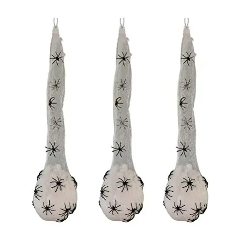 Produktbild: Srliya 3 Stück Halloween Beleuchtete Spinnen-Eibeutel, Spinnennetz, Halloween, Drinnen und Draußen, Garten, Hof, Baum, Hängende Ornamente, Dekorationen (1#81)
