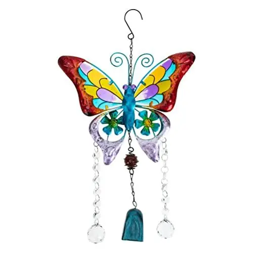 Produktbild: Srliya Chimes Butterfly 26 * 26 * 5 Schmetterlings-Windspiele Schmiedeeisen Bunte Schmetterlings-Hängeglocken Crystle-Ornamente Hausgarten-Terrassenhof-Dekoration