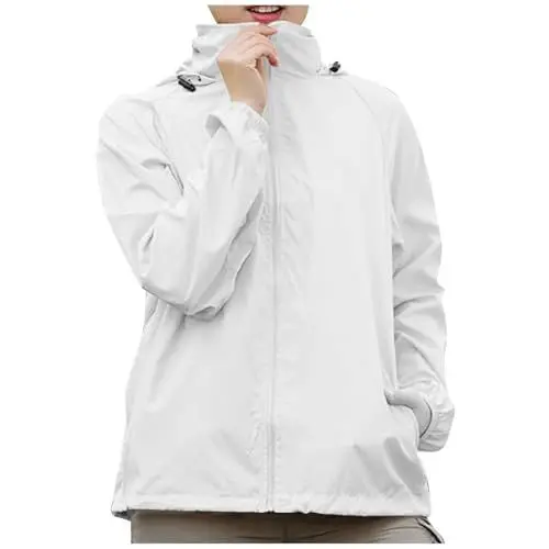 Produktbild: SRTUMEY Atmungsaktive Faltbar Windbreaker Jacke Damen wasserdichte Regenjacke mit Kapuze,Leicht Damen Regenjacke,Einfarbig,Übergröße,mit Kapuze,Winddicht,lockerer Mantel