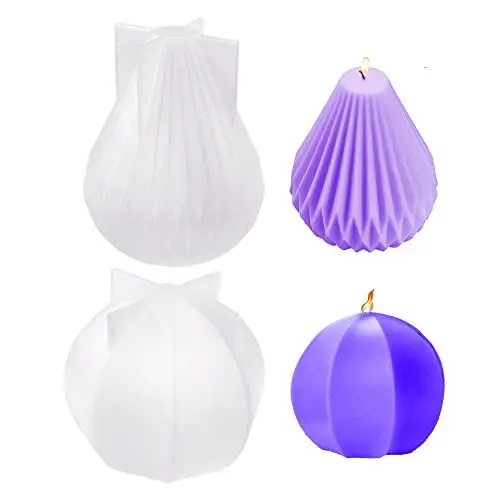 Produktbild: SRunDe 2er-Pack 3D Kerzenformen aus Silikon Kerzen Silikonform Kerzen Gießform Handgemacht Aromatherapie Kerzenform für Kerzenherstellung Handarbeit Ornamente Fondant Duftkerze