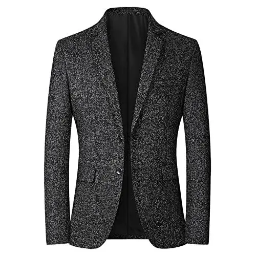 Produktbild: SRZYMJ Schwarz Herren Sakko Slim Fit Kunst-Lederjacke Anzugsakko Sportlich Modern 2 Knöpfe Anzugjacke Sportlich Sportsakko Herren Sakko Herren Slim Fit Schwarz Sakko Leder Sakko Herren Blazer Hemd 4XL