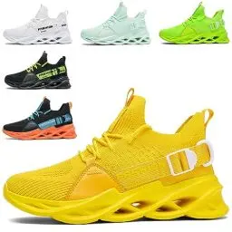 Produktbild: Turnschuhe Herren Damen Sportschuhe Laufschuhe Atmungsaktiv Leichtewichts rutschfeste Gym Fitness Schuhe Fashion Luftpolster SneakerG133 Yellow 41