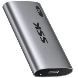 Produktbild: SSK 1TB Externe SSD Festplatte, Portable SSD bis zu 550 MB/s Schnelle External SSD USB 3.2 Gen2 USB C SSD für iPhone 15/Pro, Windows, Mac, Android Mit LED-Licht, Trim, SMART Unterstützt