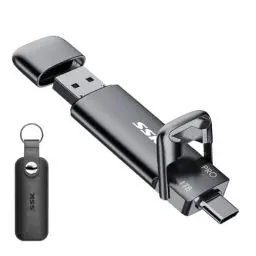 Produktbild: SSK Externe USB C SSD 1TB External Hard Drive, with up to 1000 MB/s, Fast USB Stick, Dual USB C + USB A USB Stick 3.2 Gen2 Memory Stick for iPhone 15/PS4/Android Phone/Tablet/Windows/Mac