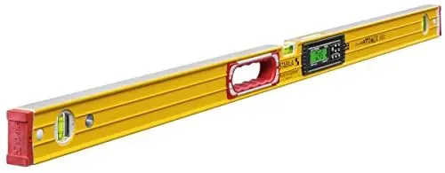 Produktbild: STABILA Elektronische Wasserwaage TECH 196, 122 cm, 2 Digital-Displays, Messbereich: 0° – 360° (4 x 90°), Anzeige-Modi: °,%, mm/m, in/ft, Schutzklasse IP 65, Wasserwaagen-Tasche, Gelb