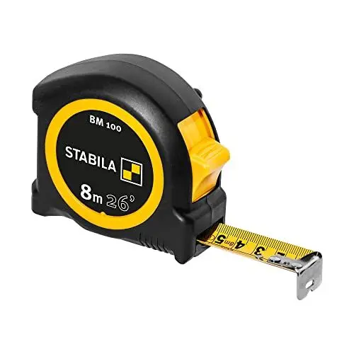 Produktbild: STABILA Taschenbandmaß BM 100, 8 m (26'), cm/inch Skala