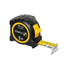 Produktbild: STABILA Taschenbandmaß BM 300, 5 m, Maßband mit doppelseitiger metrischer Skala, bruchsicheres PC/ABS-Gehäuse, SPIKES-Haken, Stahlband mit NYLON-WRAP-Ummantelung, Gürtel-Clip, MID-Genauigkeit