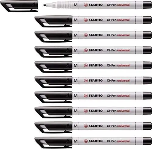 Produktbild: STABILO - Folienstift - OHPen universal - wasserlöslich medium - 10er Pack - schwarz