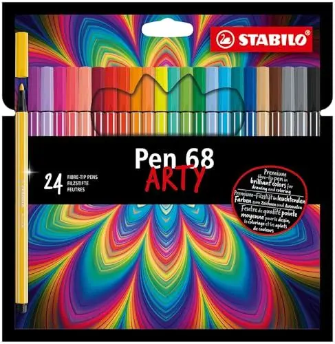 Produktbild: STABILO - Premium-Filzstift - Pen 68 - ARTY - 24er Pack - mit 24 verschiedenen Farben