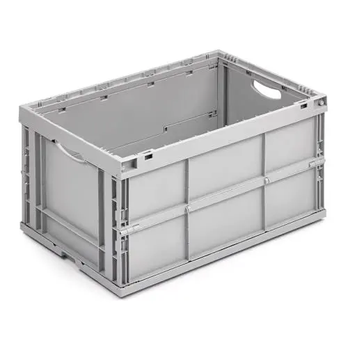 Produktbild: Stabilo Befestigungstechnik Faltkasten grau 65 Liter | Faltbox, Klappbox, Eurobox | Box klappbar und stapelbar in Industriequalität