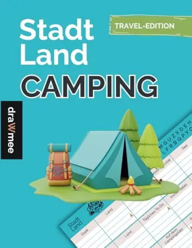 Produktbild: Stadt Land Camping: Reise-Edition - Quiz Geschenk für Camper & Wohnmobil-Fans: Spielblock mit 35 Blatt Din-A4 (Seiten zum Ausschneiden)