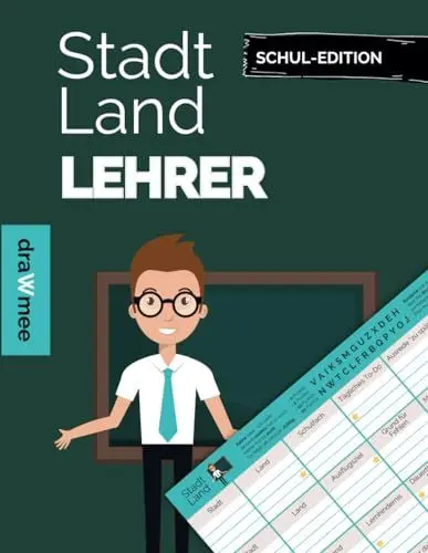 Produktbild: Stadt Land Lehrer: Quiz Geschenk für Pädagogen: Spielblock mit 35 Blatt Din-A4 (Seiten zum Ausschneiden)