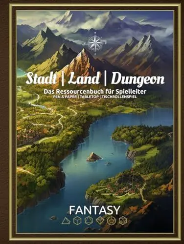 Produktbild: Stadt | Land | Dungeon: Fantasy Dungeon Karten als schnelle Ressource für Gamemaster, inkl. Würfeltabellen & Plot-Hooks (Pen & Paper | Tabletop | Rollenspiel)