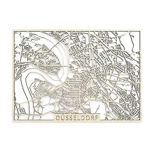 Produktbild: Papurino Stadtplan aus Holz, Düsseldorf