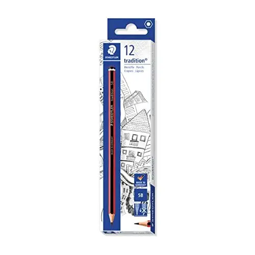 Produktbild: STAEDTLER 110-5B VE Bleistift tradition (erhöhte Bruchfestigkeit, Sechskantform, hohe Qualität, 12 Bleistifte tradition im Kartonetui, Härtegrad 5B)