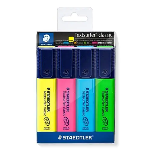 Produktbild: STAEDTLER 364 WP4 Textsurfer classic Textmarker 4 Stück im Weichplastiketui