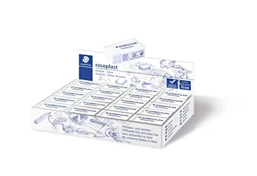 Produktbild: STAEDTLER 526 B40 Radierer rasoplast phtalat und latexfrei, 16 x 13 x 33 mm, Schachtel mit 40 Stück, weiß