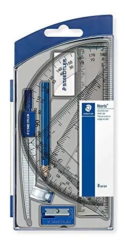 Produktbild: STAEDTLER 550 60 S8 Geometrie Set mit insgesamt 8 Artikeln im Klappdeckeletui