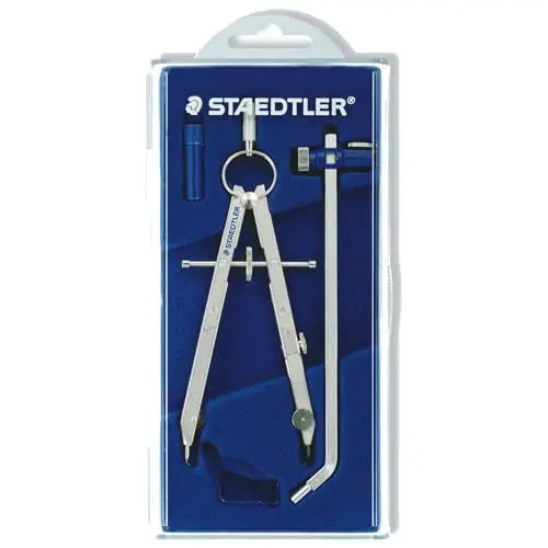 Produktbild: STAEDTLER 551 02 Mars Comfort 551 Präzisionszirkel mit Verlängerungsstange, im Klappdeckeletui, silber