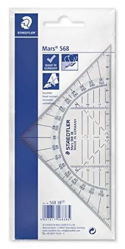 Produktbild: STAEDTLER 568 38 Mars Geometriedreieck, 16 cm, bruchfest, In Hängbaren, bedruckten Polybeutel