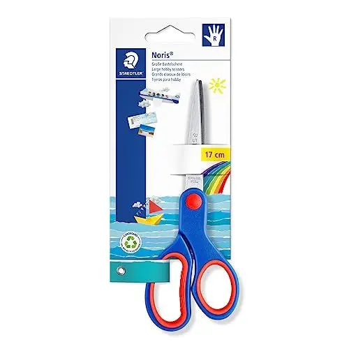Produktbild: STAEDTLER 965 17 NBK Bastelschere Noris Club (ergonomische Griffzone, gerundete Klingen, hohe Schneidleistung, Länge: 17 cm)
