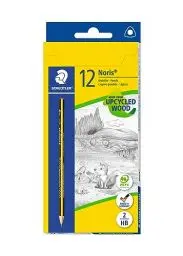 Produktbild: STAEDTLER Bleistift Noris (hohe Bruchfestigkeit, ergonomische Dreikantform, rutschfeste Soft-Oberfläche, Wopex-Material, Härtegrad HB, Kartonetui mit 12 Bleistiften, 183-HB)