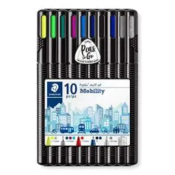 Produktbild: STAEDTLER Schreibset triplus multi set Mobility, enthält Kugelschreiber, Druckbleistift, verschiedene Marker und Lineal, 10 ausgewählte Schreibgeräte in aufstellbarer STAEDTLER Box, 34 SB10MS