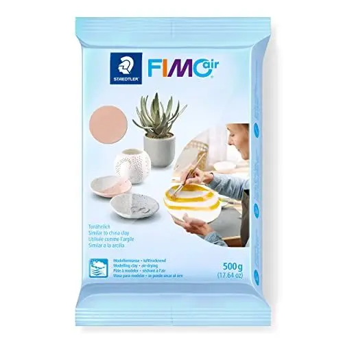 Produktbild: STAEDTLER lufttrocknende Modelliermasse FIMO air, blassrosa, sofort gebrauchsfähig, kein Brennvorgang notwendig, 500g, angenehme Haptik, klebt nicht, mind. 95% natürliche Rohstoffe, 8100-43