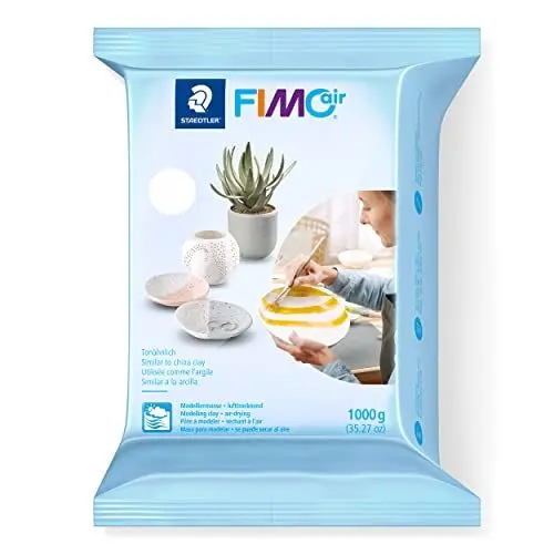 Produktbild: STAEDTLER lufttrocknende Modelliermasse FIMO air, weiß, sofort gebrauchsfähig, kein Brennvorgang notwendig, 1000g, angenehme Haptik, klebt nicht, 8101-0