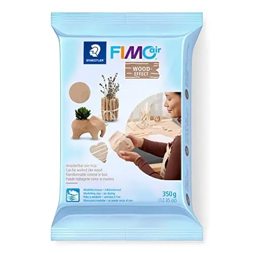 Produktbild: STAEDTLER lufttrocknende Modelliermasse FIMO air wood-effect, holzähnlich, kein Brennvorgang notwendig, 350g, klebt nicht, mind. 95% natürliche Rohstoffe, 8150-W7