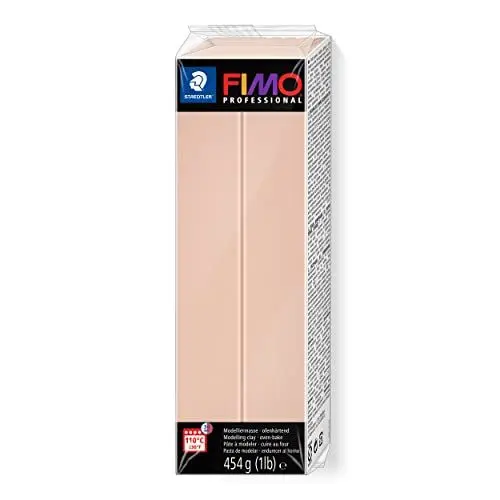 Produktbild: STAEDTLER ofenhärtende Modelliermasse FIMO Professional, rosé, Großblock 454g, Feste Konsistenz für Filigrane Arbeiten, speziell für Profis und Künstler, 8041-432