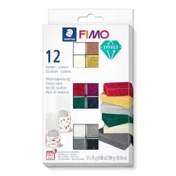 Produktbild: Staedtler C12-1ST FIMO Effect, ofenhärtende Modelliermasse, Set mit 12 Effekt-Farben, 8013 C12-1, Mehrfarbig