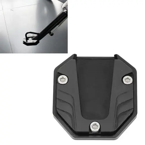 Produktbild: Ständerverlängerung FußSeitenstütze, Universelle Solide Anodische Oxidationsfärbung, Stabile Motorrad-Seitenstützplatte, Seitenstütze für Weiche Oberfläche (Schwarz)