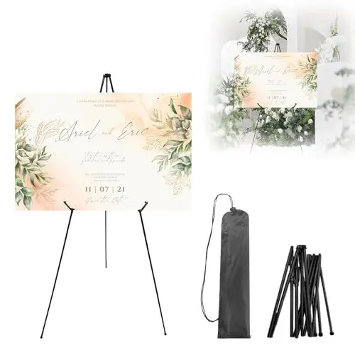 Produktbild: Staffelei, 169Cm/66.5Zoll Staffelei Groß Leinwand Ständer mit Tragebeutel Stativ klappbar tragbare Boden Staffelei Ideal als Atelierstaffelei Tischstaffelei & Feldstaffelei für Hochzeit (1.0)