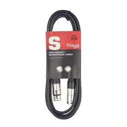 Produktbild: Stagg 3M Mikrofon Kabel, 1x XLR Stecker - 1x XLR Buchse, schwarz