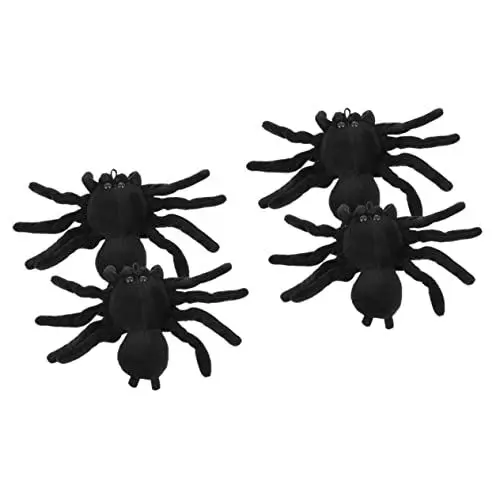 Produktbild: STAHAD 4 Stück Spinnenbrosche Anhänger Halloween-schmuck Tier Brosche Spinnen-kuscheltiere Halloween-cosplay-requisiten Spinnenanhänger Spinnenschmuck Fräulein Lustig Abzeichen Plüsch